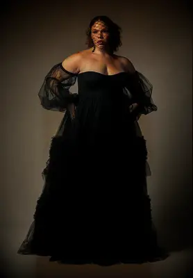 ELOQUII black tulle bustier nontraditional wedding dress