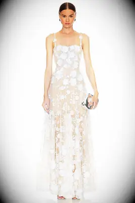 Bronx and Banco floral nontraditional wedding dress