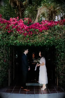 Tiered midi nontraditional wedding dress