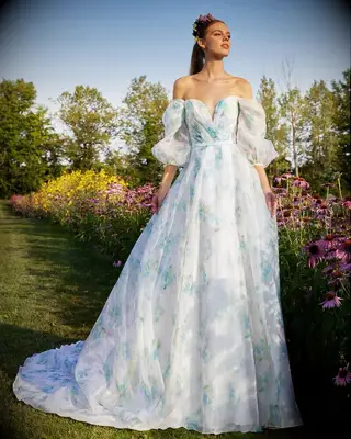 La Perle floral nontraditional wedding dress