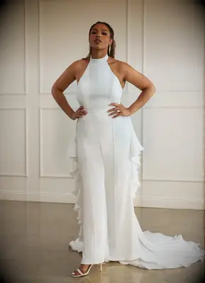 Christian Siriano for Azazie nontraditional wedding jumpsuit 