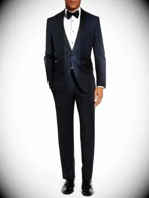 Ted Baker navy formal wedding guest tuxedo