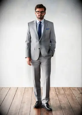 The Black Tux light grey formal wedding guest suit