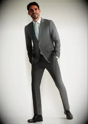 Bonobos grey wool formal wedding guest suit