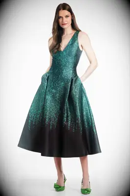 Sachin & Babi green tea-length mother-of-the-bride dress