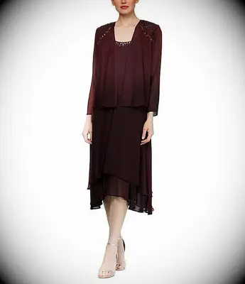 Ignite Evenings tea-length mother-of-the-bride jacket dress