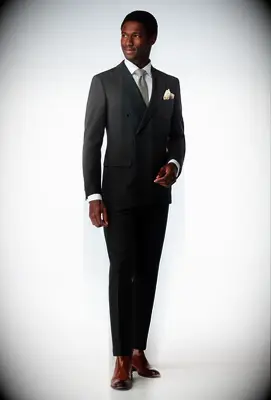 Dark olive double breasted suit