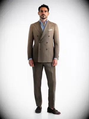 Brown double breasted suit 