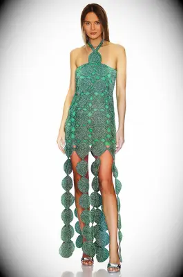 Unique green sparkly dress
