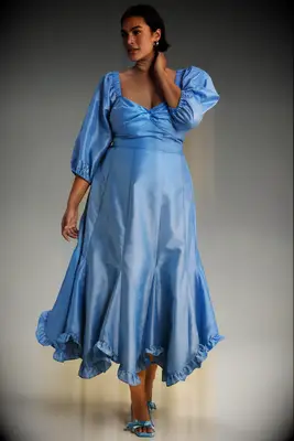 Hutch blue petite wedding guest cocktail dress
