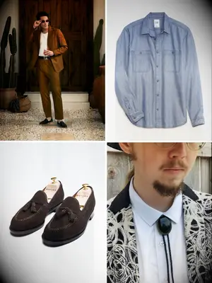 Brown Boho Groom Outfit