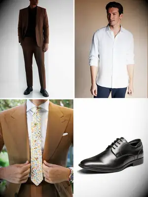 Boho brown groomsmen outfit