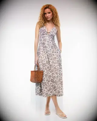 Abercrombie Beaded Flowy Midi Dress