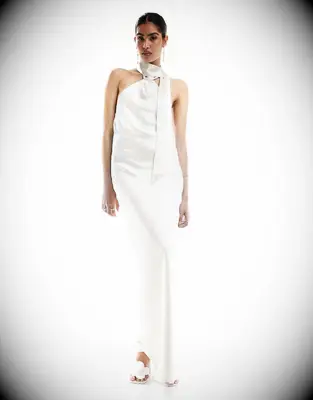 Pretty Lavish backless slip wedding dress