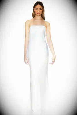 Retrofete strapless slip wedding dress 
