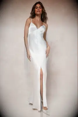 Lulus satin slip wedding dress