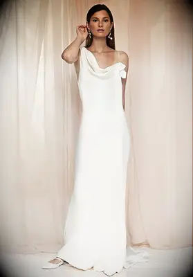 Savannah Miller silk crepe slip wedding dress