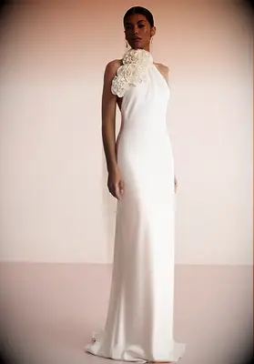 Ariamo rose detail slip wedding dress