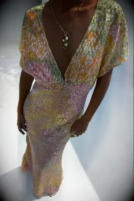 Deep v-neck tie dye dress