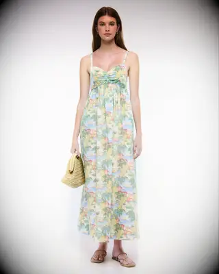 Cotton baby doll dress with palm tree design