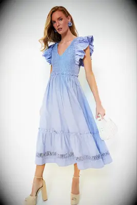 Light blue ruffled dress