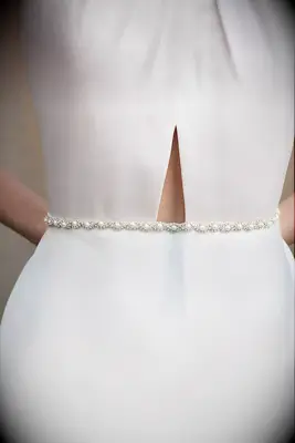 Pearl and crystal wedding belt from Blossom Veils