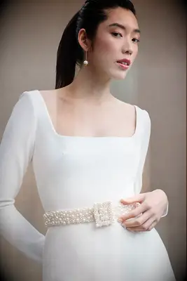 Pearl wedding belt from BHLDN