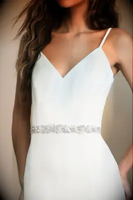 Silver rhinestone and pearl wedding belt from Lulus