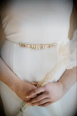 Crystal wedding sash from Luna + Stone