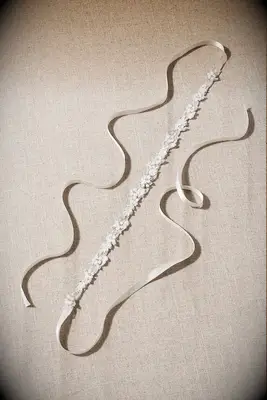 Beaded wedding sash from Blossom Veils