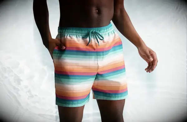 Multicolored striped active Swim Trunk for honeymoon