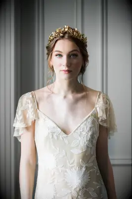 Anna Marguerite laurel leaf gold wedding tiara