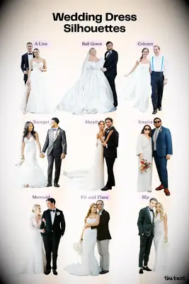 Wedding dress silhouettes infographic