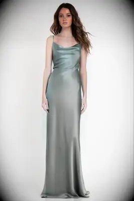 Cowl neck silk dress