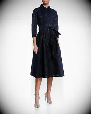 Blue shirtdress with floral print