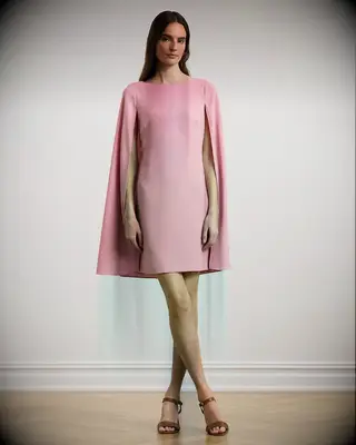 Pink cape dress