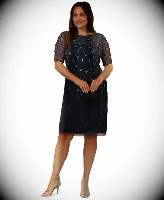 Black plus size midi dress