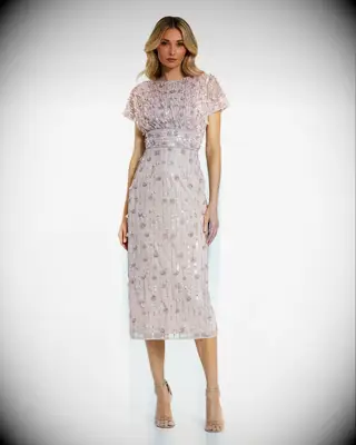 Pink cap sleeve shimmery dress