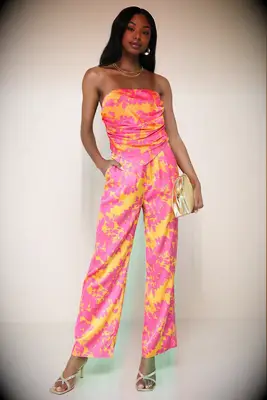 Lulus printed straight leg wedding guest pants