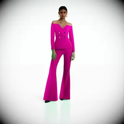 Safiyaa pink flared wedding guest pants