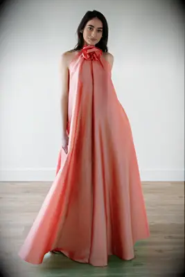 By Watters coral festive wedding guest dress