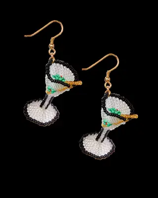 Susan Alexandria martini festive wedding guest earrings