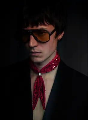 PHIX red sequin scarf festive wedding guest accessory