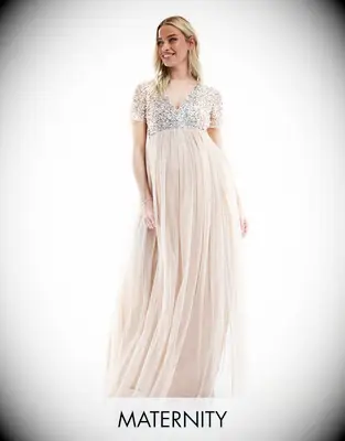 ASOS blush maternity bridesmaid dress