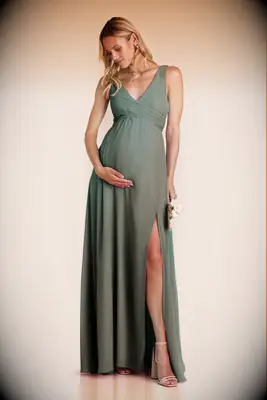 Birdy Grey chiffon maternity bridesmaid dress