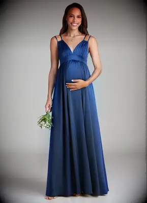 Azazie royal blue maxi bridesmaid maternity dress