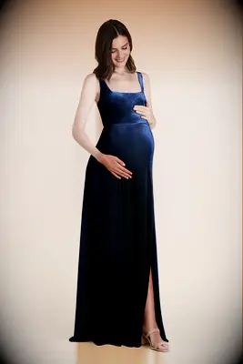 Birdy Grey velvet bridesmaid maternity dress 