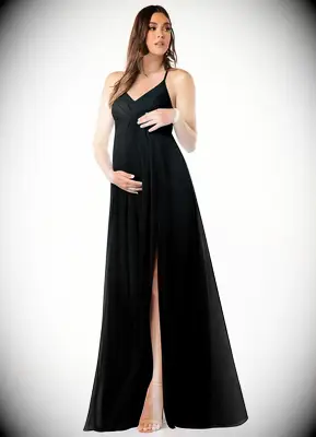 Azazie black maternity bridesmaid dress