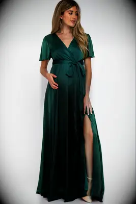 PinkBlush maternity bridesmaid green maxi dress