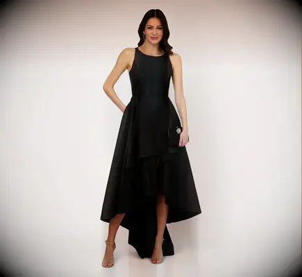 Black high-low mother-of-the-bride gown